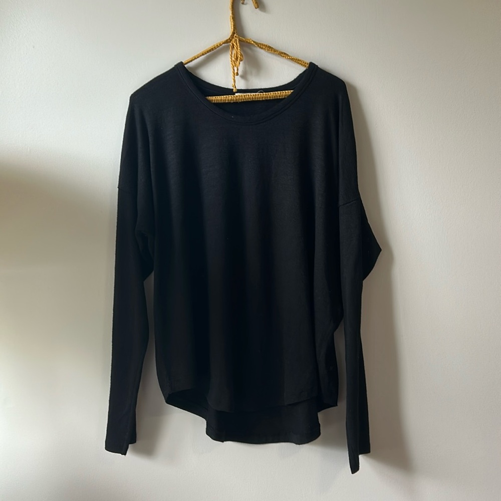 Rag & Bone Black Knit Long Sleeve Tee